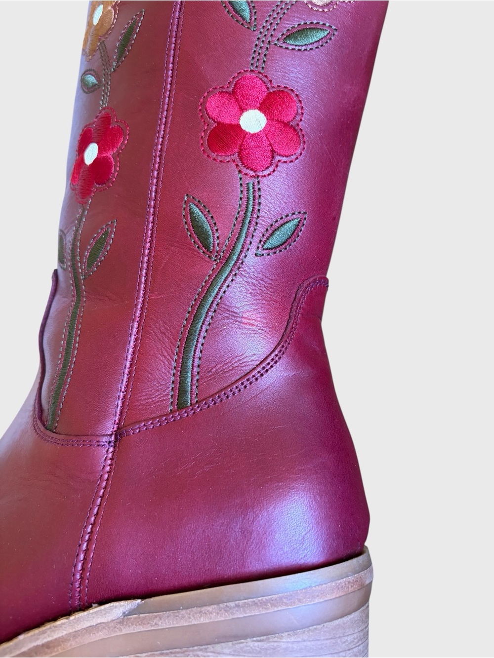 NWB Dingo Women's Bloom Embroidered Leather Boot in Merlot Size 7.5 Boho Western - Picture 16 of 16